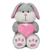 Игрушка мягкая, Maxitoys Зайка Серый с Сердцем 23см, цвет-серый, розовый
