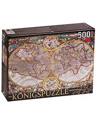 Пазл 500 эл. Konigspuzzle Древняя карта мира (КБК500-8327) (500х345мм) (3+) (коробка) (Konigspuzzle)