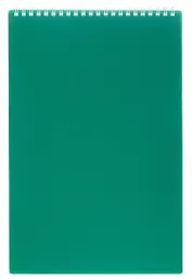 Блокнот А4 80л кл. "VELVET" зеленый, пласт.обл, спираль