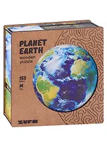 Деревянный пазл с двухслойной крышкой Планета Земля M, 153 детали