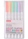 Маркеры для скетчинга 6 цветов "Mildtone PASTEL" двухсторонние, блистер, Hatber