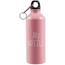 Бутылка с карабином My Bottle (розовая) (металл) (500мл)