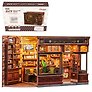 CWGB402 Конструктор интерьерный  – сборный домик CuteBee - Кофейный магазин "Угол", 294 деталей (материалы: дерево, картон, пластик, металл), со световыми эффектами (подсветка интерьера), с питанием от 2хААА батареек (не включены), серия DIY, возраст 14+