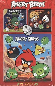 Пазл 49 элементов 3 в 1 Angry Birds (190х190 мм) (49П35_10382) (коробка)
