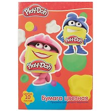 Цветная бумага 10 цветов 10 листов А4, мелованная, Play-Doh