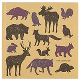 Скетчбук «Яркие наброски (животные)», 80 листов, 19.5 х 19.5 см