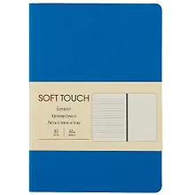 Записная книжка «Soft Touch. Космический синий» А6, 80 листов в точку, экокожа, Listoff