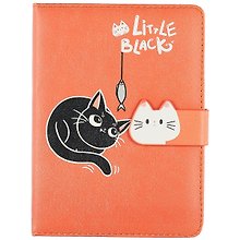 Книга для записей «Котик Little Black», А5, 128 листов, с магнитной застежкой