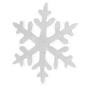 Наклейка новогодняя Снежинка (серебро) (15х15) (глиттер)