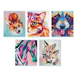 Тетрадь в клетку Listoff, "Живописные звери", 48 листов, в ассортименте