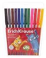 Фломастеры «Jolly Friends» Erich Krause, 12 цветов, смываемые