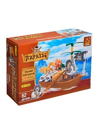 Конструктор пластмас. Пираты Лодка с припасами (27304) (62 дет.) (AUSINI) (коробка)
