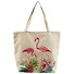 Сумка-шоппер на молнии Фламинго в цветах акварель (43х40) (текстиль) - 0