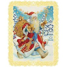 Новогоднее оконное украшение Дед Мороз 30*38 см (31251) (Феникс-Презент)
