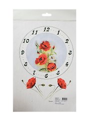 Декупажная карта рисовая «Циферблат с маками», 21х29 см