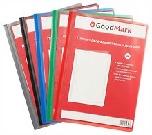Папка -скоросшиватель А4, пластик, 150/240 мкм, с дисплеем, в ассортименте, GoodMark