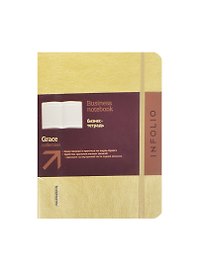 Бизнес-тетрадь А5 80л лин. "Grace" кож.зам., кремовая, на резинке, мягк.переплет, прострочка, IN FOLIO