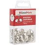 Кнопки силовые 100 штук белый металл, GoodMark