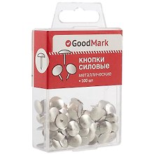 Кнопки силовые GoodMark, 100 штук, белый металл