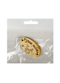 Бирка Ручная работа 1 комплект 3 шт. (2150393) (5,1х3см) (игрушка из дерева) (упаковка)