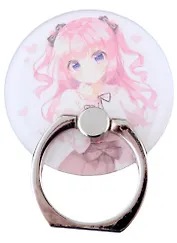 Держатель-кольцо для телефона Аниме Девушка с бантиком (Сёдзё) (цветная) (металл) (коробка)