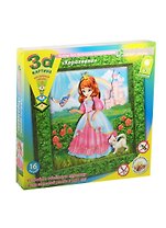 Набор для изготовления 3d картины Королевна (АБ 41-072) (16дет.+рамка/21х21см+объемный скотч) (5+) (коробка)