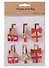 Прищепки Новогодние красные (дом, елка, подарок ), 6 шт,4,5 х 3 см ( дерево) (1108-1) - 0