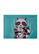 Альбом для рисования Unnika, "Енот-кофеман", А4, 30 листов, на гребне