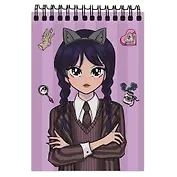 Блокнот А5 60 листов, клетка, "Уэнсдэй-2" гребень