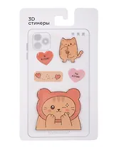 3D стикеры Котовые иллюстрации (рыжий кот)(5 шт)