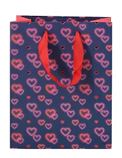 Пакет А5 23*18*10 "Сердечки" жен., тиснение фольгой, бум.мат.ламинат