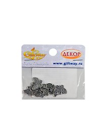 Фурнитура металл подвеска Бабочка в клет. серебро (00009380) (6шт) (16х13х2мм) (10г) (упаковка)