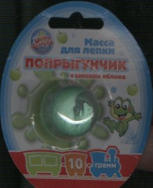 Масса для лепки Попрыгунчик зеленая перламутр с запахом яблока (480315) (10 гр) (блистер)
