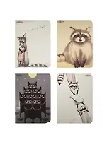 Записная книжка А6 40л кл. "Еноты" карт.обл., мат.лам., выб.лак, блок офсет, сшивка, ассорти, MARKER ARTE