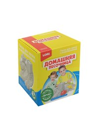 LORI Дп-001 Домашняя песочница Морской песок (0,5 кг) (+2 формочки) (3+) (коробка)