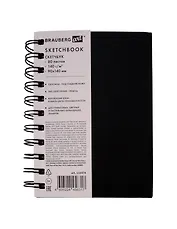 Скетчбук А6 80л "CROCO" черный, 140г/м2, слоновая кость, кожзам, гребень