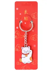 Брелок Котик Манэки-нэко (металл)