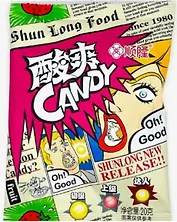 Леденцы WOW кислые со вкусом клубники SHUN LONG FOOD, 20г