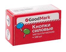 Кнопки силовые GoodMark, 100 штук, цветные