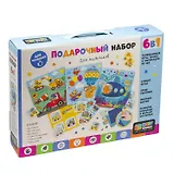 Baby Games. Набор Подарочный для мальчиков 6 в 1: Лото, Домино, Мемо, Пазл 25 элементов, Мозаика ЭВА.
