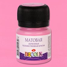 Краска акриловая розовая 20мл "Декола" матовая, ЗХК