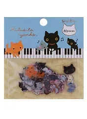 Наклейки ПВС коты,8,5 х 9 см, 80 шт, 10 дизайнов