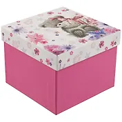 Подарочная коробка «Мишка на розовом», маленькая