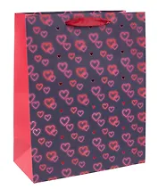 Пакет А4 32*26*12 "Сердечки" жен., бум.мат.ламинат