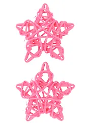 Звездочки декоративные из лозы, Розовый (2шт.)