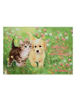 Альбом для рисования 24л А4 "КОТЕНОК С ЩЕНКОМ" обл. мел.картон, сплошн.УФ-лак, Феникс