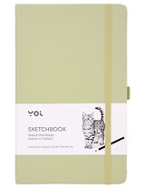 Скетчбук 13*21 80л "Yoi" оливковый, 140г/м2, слоновая кость, тв.обл., Yoi