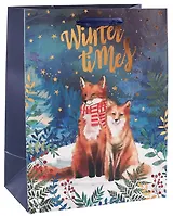 Пакет А5 23*18*10 "Лисички. Winter times" НГ, бум.мат.ламинат