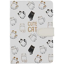 Блокнот с магнитной застежкой Котики Cute Сat (256стр) (13х19)