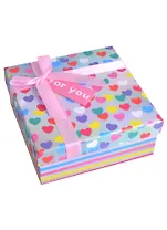 Коробка подарочная "Веселые сердечки" 15*15*6,5см. картон